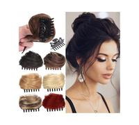 Daily Party Use Space Bun Hairpieces Mini Claw Clip in Hair Messy Cat Ears Extension Donut Chignon(101)
