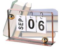 Daily Perpetual Desk Calendar - Perpetual Perpetual Desk Calendar | Display Desk Date | Reusable Metal Launch | Calend