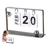 Daily Perpetual Desk Calendar - Perpetual Perpetual Desk Calendar | Display Desk Date | Reusable Metal Launch | Calend