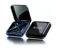Daily Pill Box, 4 Compartments Pill Holder, Mini Tablet Holder for Cclassification of Pocket Pill Boxes for Drugs and Vitamins Daily Use (Black)