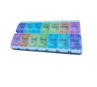 Daily Pill Box Organiser, Weekly Pill Box Organiser 2 Times a Day, AM PM Pill Cases Medicine Storage Box 7 Days, Daily Tablet Organiser for Vitamin, Fish Oil, Supplements, Detachable (Rainbow)