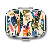 Daily Pill Box Organizer Colorful Leaf Bird Decorative Pill Box with Gift Box-Fashionable Medicine
