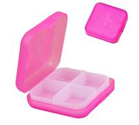 Daily Pill Box Organizer - Compact Travel Pill Container with Secure lid for, Supplements, or prescriptions, Four-Section Portable Design with Transparent case, Storage for Commuting, va