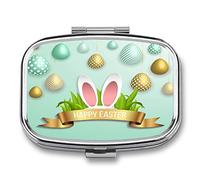 Daily Pill Box Organizer Easter Bunny Ear Egg Decorative Pill Box with Gift Box-Fashionable Medicine