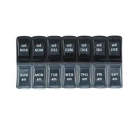 Daily Pill Organizer - 14 Grid PP Medicine Container with Removable Weekly Compartments | AM PM Tablet Dispenser Storage Holder | Portable Travel Sorting System for Supplements Prescription