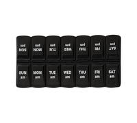 Daily Pill Organizer - 14 Grid PP Medicine Container with Removable Weekly Compartments | AM PM Tablet Dispenser Storage Holder | Portable Travel Sorting System for Supplements Prescription