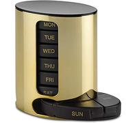 Daily Pill Organizer - (4 Times a Day) Stackable Medication Reminder - Premium Weekly AM/PM Pill Box with 7 Daily Stackable Trays and Medicine Organizer for Vitamins, Fish Oils and Supplements, Gold