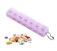 Daily Pill Organizer 7 Day - Transparent Mini Medication Storage Case, Portable Compact Medicine Box, Secure Travel Health Accessory | Purse Pocket Home Office Weekly Planning Reminder Carry