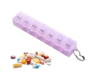Daily Pill Organizer 7 Day - Transparent Mini Medication Storage Case, Portable Compact Medicine Box, Secure Travel Health Accessory | Purse Pocket Home Office Weekly Planning Reminder Carry