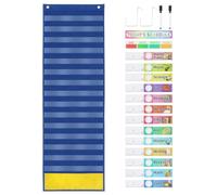 Daily Plan Pocket Chart - 15 Plus 1 Classroom Planner Board, Dry Wipe Pen Included, Educational Time Management Organiser | Daily Plan Pocket Chart for Brew