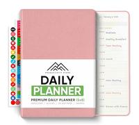Daily Planner 2025 (5" x 8") - The Ultimate Daily Workflow Planner with Hourly Schedule & Task List to Achieve Your Goals by PRODUCTIVITY STORE (A5, Pink)
