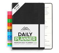 Daily Planner 2025 (5" x 8") - The Ultimate Daily Workflow Planner with Hourly Schedule & Task List to Achieve Your Goals by PRODUCTIVITY STORE (A5, Black)