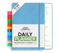 Daily Planner 2025 (5" x 8") - The Ultimate Daily Workflow Planner with Hourly Schedule & Task List to Achieve Your Goals by PRODUCTIVITY STORE (A5, Blue)