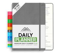 Daily Planner 2025 (5" x 8") - The Ultimate Daily Workflow Planner with Hourly Schedule & Task List to Achieve Your Goals by PRODUCTIVITY STORE (A5, Grey)