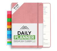 Daily Planner 2025 (5" x 8") - The Ultimate Daily Workflow Planner with Hourly Schedule & Task List to Achieve Your Goals by PRODUCTIVITY STORE (A5, Pink)