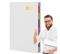 Daily Planner 2025 - Weekly Planner with Hard Cover, Monthly Planner, Theme Books, Appointment Calendar with Spiral Bound, A5 Calendar with Tabs and Inner Pocket for Office, School and Home