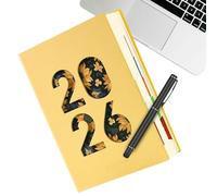 Daily Planner 2026 - PU Leather Thick Paper 21 x 14 x 2.5 cm | Weekly & Monthly Planner from January to December with 365 Day Notebook Home Office School Study | Organization