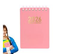 Daily Planner | 2026 Spring Notebook | Pocket Size A7 Soft Coil Date Workbook for Research College Law Workplace
