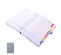 Daily Planner Book A5 PU Leather Day to Page Blue | 365 Daily Pages, Year round Scheduling for Projects and Habits, Commuting and Travel Use