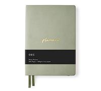 Daily Planner Book - Sage Green - A5 Softcover Vegan Leather - Thick 120 GSM Ivory Paper - Premium Undated Daily Journal
