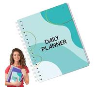 Daily Planner Book, Work Schedule Notepad, Spiral Planner with Time Management Layout, Organizational Planners Book for Lady, Men, Student, Housewife, Productivity Tool for Daily Planning