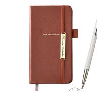 Daily Planner for the Year Round Monthly Weekly Planner - 2024-2025 Work Schedule Binder,A6 PU Leather Monthly Cover with Business Notebook