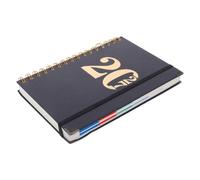 Daily Planner Hardcover Notebook and Project Management | Portable Carry-friendly Size, Sl lack Cover, Made of Paper and Metal, for Appointments and Goals