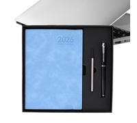 Daily Planner Notebook - A5 Day Agenda | Thick Yearly Organizer Journal, Professional Twelve Month Agenda, Comprehensive Goal Tracking Stationery Versatile Task Calendar for College Students