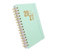 Daily Planner Notebook with Goal Tracking Green Cover | English Version Layout, Stylish Coated Paper, Modern Professional Look, for Project Planning and Business Meetings