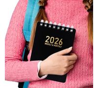 Daily Planner, Sleek, Sleek - Performance Notebook Sturdy Versatile Spiral, 2026 Pocket Size Notebook, A7 Soft Cover for Meetings | Multipurpose Outdoor Indoor Utility