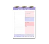 Daily Planner,To Do List Notebook,Daily Planner Notepad Undated 60 Sheets,Every dayTo Do List Scheduler, Coiled Task Planner,Regular planner (Purple)