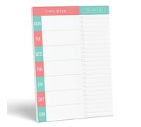 Daily Planner - Undated 2026 Planner Plus To Do List - Teal/Orange Magnetic Weekly Task list organizer and Day Notepad - Agenda Organizer for College Student, Office or Home