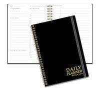 Daily Planner Undated - To Do List Notebook with Hourly Schedules, 5.9"x 8.6", Aesthetic Planner Organize Tasks and Appointments,A5 Agenda for Work, School & Office, Black