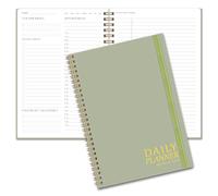 Daily Planner Undated - To Do List Notebook with Hourly Schedules, 5.9"x 8.6", Aesthetic Planner Organize Tasks and Appointments,A5 Agenda for Work, School & Office, Green