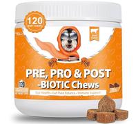 Daily Probiotics for Dogs - 120 Beef Flavored Soft Chews with Natural Pumpkin Powder for Healthy Gut & Sensitive Tummy. Reduces Scooting, Loose Stools, Smelly, Itchy Ears for Small, Medium, Large Dogs