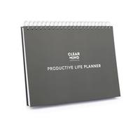 Daily Productivity Planner A4 Desk Planner, Undated 6 Month Time Blocking Layout, 5am-Midnight Hourly Schedule, 160gsm Thick No Bleed Paper, Spiral Lay Flat Hard Cover - Dark Matte