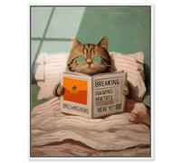 Daily Read Framed Acrylic Print Bathroom Wall Decor by Art Remedy, White Frame, 20 x 24