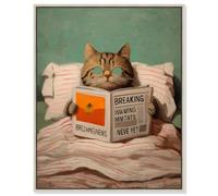 Daily Read Framed Canvas Print Bathroom Wall Decor by Art Remedy, Silver Frame, 16 x 20