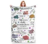 Daily Reminders Personalised Affirmation Name Blankets Funny Blankets With Portrait Customized Flannel Blanket Gifts For Family Friend Christmas Birthday (style 4)