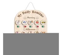 Daily Schedule for Kids - Morning Bedtime Daily Routine Chart for Kids,Wood Educational Toys Planner Boards Bedtime School Supplies Home Decor for Preschool Classroom Bedrooms