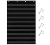 Daily Schedule Pocket Chart, Class Schedule with 10 Clear Pockets Plus 4 Over Door Hangers for Classroom Home School Schedule Organization & Time Management-Fits 4” Sentence Strips & Word Cards