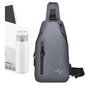 Daily Sling Backpack - Waterproof Small Sling Bag, Men clutch Bags, Softs Adjustable Straps, Leather Nylon Material With USB Charging Port | For Phone Earbuds Cash Travel Commuting Hiking