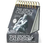 Daily Stoic Calendar - 365 Day Flip Perpeptual Calendar with Ancient Wisdom and Philosophy Quotes UK Dates Gift Box & Stand Use Year After Year