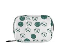 Daily Tablet Pill Organiser Weekly Pill Box 7 Day Green Football White Travel Small for Medicine Vitamin Supplement