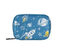 Daily Tablet Pill Organiser Weekly Pill Box 7 Day Rockets Space Blue Travel Small for Medicine Vitamin Supplement