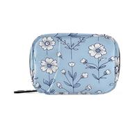 Daily Tablet Pill Organiser Weekly Pill Box 7 Day Simple Line Flowers Travel Small for Medicine Vitamin Supplement