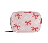 Daily Tablet Pill Organiser Weekly Pill Box 7 Day Snowflake Red Bow Travel Small for Medicine Vitamin Supplement