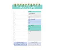 Daily Task List Date-Free Spool Notebook Planner, Plan Book for Use in the Office or at Home, Memo Pad with which You Plan Tasks and Your Goals Daily Schedule Memo -