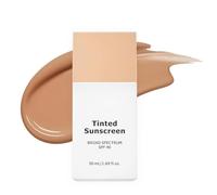 Daily Tinted Fluid Sunscreen for Face,Lightweight Tinted Moisturiser SPF 40,Mineral Style Skin Tint Foundation with Zinc Oxide Inspired Formula,Natural Tone,Non Greasy Finish,for Most Skin(Medium)