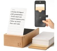 Daily To Do List Planner, 150 Checklist Cards with Beech Stand, Reusable Productivity Index Card Organizer for Work Office School, with Portable Card Storage Holster, 6.7x3.5 Inches